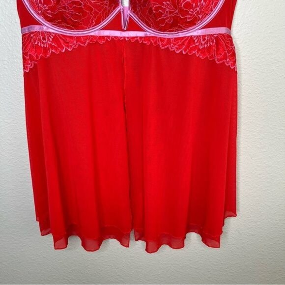 Auden Target red lace underwire babydoll nightie dress size XL - Picture 4 of 12